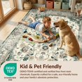 thumbnail image 4 of Design&I 4'x6' Washable Area Rug Snag-Free Skid-Resistant Medium Boho Mirrored Vintage Distressed Farmhouse Scrolls Bathroom Scroll for Home Office, Under Desk, 4 of 7