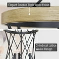 thumbnail image 2 of Kira Home Evie 25" 3-Light Modern Farmhouse Pendant Light, Smoked Birch Finish, 2 of 7