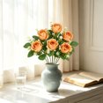 thumbnail image 3 of Fake Flowers Realistic Silkly Rose Bouquet, 7 Stems 12.99 Inch Artificial Faux Flower Arrangement No Fade, Waterproof for Wedding Bridal Bouquets, Photography, Home Centerpieces Decor, 3 of 5