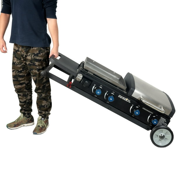 Razor Griddle Portable 4 Burner 40,000 BTU Gas Grill and Griddle Cart w