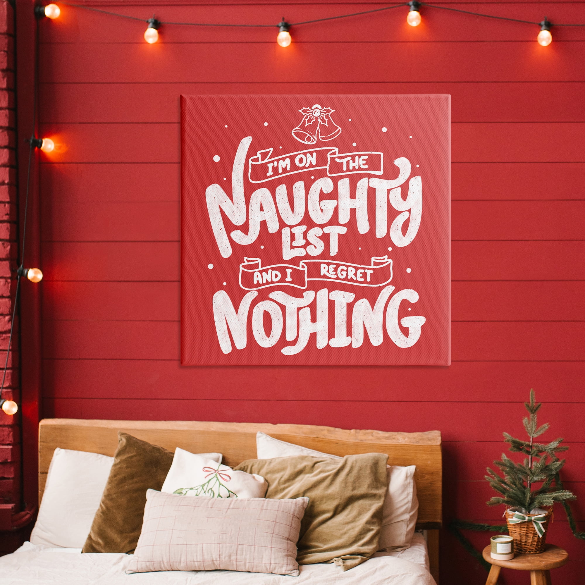 Stupell Industries Naughty List Regret Nothing Canvas Wall Art, design by Tobe Fonseca