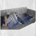 thumbnail image 6 of Nautical Soft Flannel Fleece Throw Blanket, Sailing Boat and Sails on Sea Waves Cloudy Sky Adventure Photo Print, Cozy Plush for Indoor and Outdoor Use, 50" x 60", Blue and White, by Ambesonne, 6 of 6