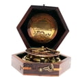 thumbnail image 1 of Solid Brass Sundial Compass with Box Vintage Gift, Sundial Clock, Sun dial in Box Gift Sun Clock Ship Replica, Birthday Gift,, Magnetic Sundial Clock for . C-3060, 1 of 1