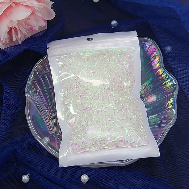 Hengxin 500g Navidad Verde Glitter Sprinkles Hygloss Suave PP Pajitas Tubo Perlas Bingsu Perlas Brillo para Slime y Manualidades