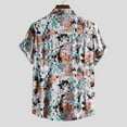 thumbnail image 5 of QUINDOS Button up Men's Hawaiian Shirts Casual Cotton Linen Short Sleeve Summer Shirts Beach Tropical Print Vacation Loose Fit Shirts, 5 of 8
