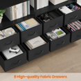 thumbnail image 3 of Bookshelf with 8 Fabric Drawers, 7-Tier Bookcase with Baffles Display Shelves,  Large Book Shelf for Living Room Home Office, Black, 3 of 16