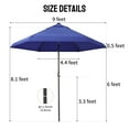thumbnail image 6 of CROWN SHADES 9 Ft Patio Umbrella with Auto-Tilt & Olefin Fabric Patented 45° Edge Connection Windproof Outdoor Umbrella Blue, 6 of 8