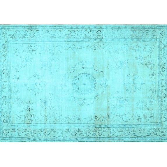 Ahgly Company Indoor Rectangle Persian Light Blue Traditional Area Rugs, 3' x 5'