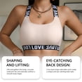 thumbnail image 4 of Stretch Letter Band Back Bralette for Daily Wear Comfortable Support Seamless Soft Wireless Everyday Choice Versatile Strap Design for Home and Casual, 4 of 5