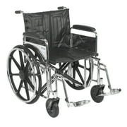 Drive Medical Sentra Extra Heavy Duty Wheelchair, Detachable Full Arms, Swing away Footrests, 22" Seat