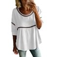 thumbnail image 2 of Womens Floral Babydoll Tops，Gauze Shirts For Women Peasant Blouses Elegant Loose Fit Top Business Casual Outfits Plus Size Bohemian Clothes Peplum Tops For Women Floral Blouses For Women M, 2 of 9