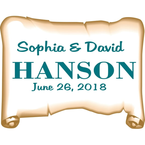 Wedding Scroll Bride Groom Name Initial Customized Wall Decal- Custom Vinyl Wall Art - Personalized Name - Baby Girls Boys Kids Bedroom Wall Decal Room Decor Wall Stickers Decoration Size (15x30 inch)