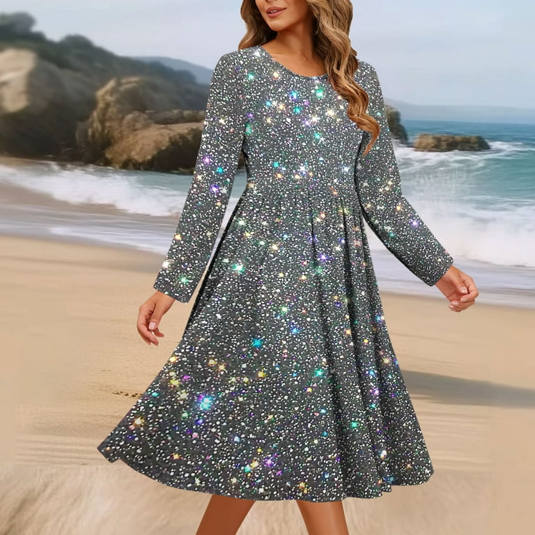 open lace back dress Women Printed V-neck Dress Pleated Long Dress Boho Beach Dress with Deep V  Neck Pleated Loose Fit for Summer Vacation Women's main image 0