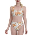 thumbnail image 2 of Picia Retro Floral Butterfly Women's High Waisted Bikini Scoop Neck Swimsuit Two Pieces Bathing Suit-X-Large, 2 of 8