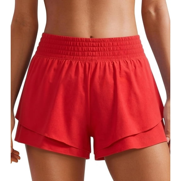 Admvng Shorts for Women Flowy High Waist Elastic Gym Workout Shorts