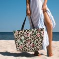 thumbnail image 4 of Yiaed Leopard Dots Print Large Capacity Beach Travel Bag - Waterproof Zipper Vacation Tote for Sandproof Storage, and Camping, 4 of 5