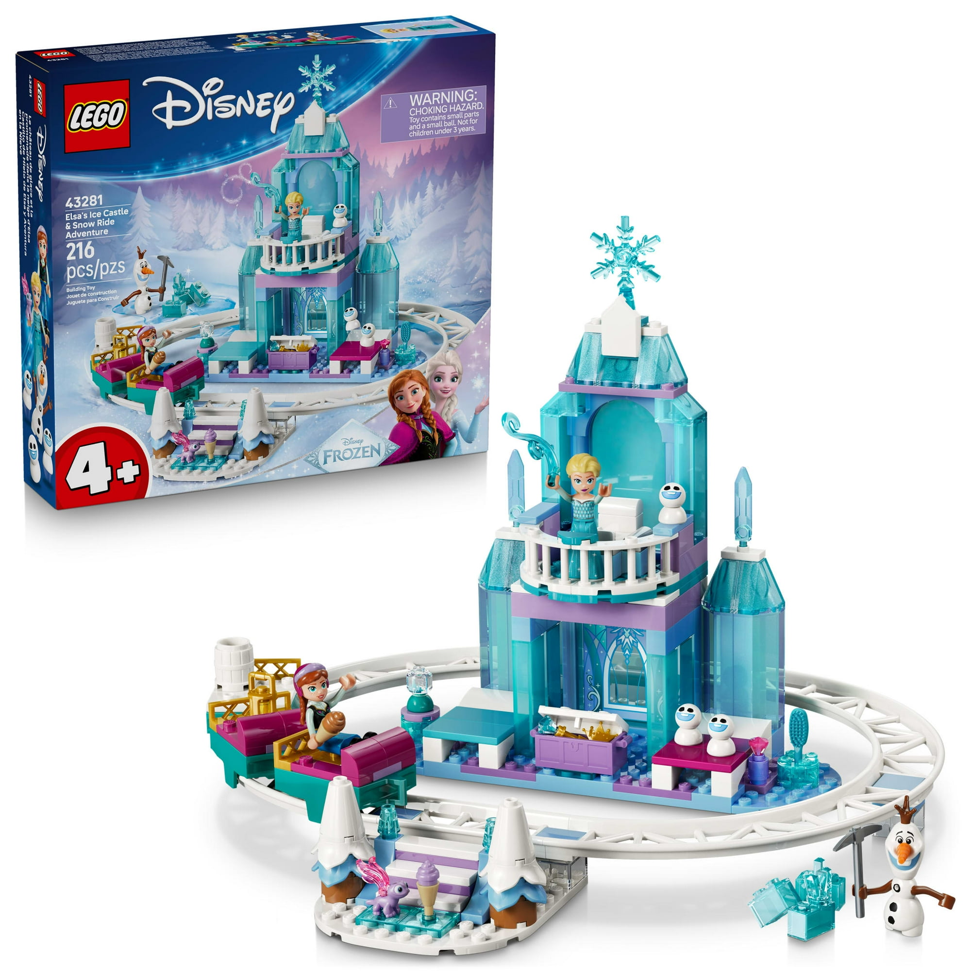 LEGO Disney Frozen Elsa’s Ice Castle & Snow Ride Adventure Building Toy - Frozen Toys for Girls & Boys , Ages 4+ - Disney Gift for Kids - 43281