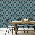 thumbnail image 5 of S4Sassy Paisley Floral Wallpaper- Blue Wall Covering, 25" X 360" Self-Adhesive Textured Vinyl Walls Paper, Wall Wrap, Easy Diy Walls Covering For Farmhouse Bedroom, Living Room, Cabinets, 5 of 8