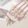 thumbnail image 5 of Initial Letter Keychain for Women, Rhinestone Alphabet Y Key Chain Sparkly Keychain Charm with Heart for Backpack Handbag Car Key Accessories Lanyard, Pink, 5 of 7