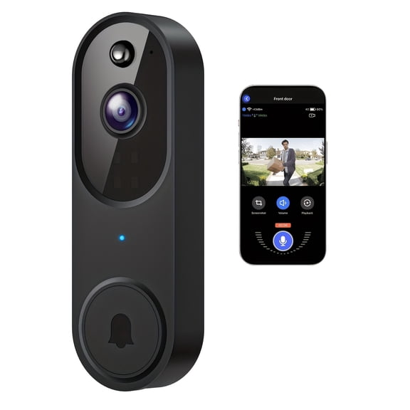 Hubposh Smart 1080P Video Doorbell Camera, Live View, AI Human Detection, 2-Way Audio, Night Vision (Receiver Not Included)