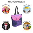 thumbnail image 7 of FORMRS Womens Canvas Tote Bag with Zipper Inner Pocket Shoulder Handbag, White Cat Walking, 7 of 7