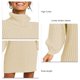 thumbnail image 3 of Vestidos De Suéter Para Mujer, Rayas Verticales, Cómodos, Mangas Largas De Linterna, Vestido De Suéter, Suéter, Hasta La Rodilla, Informal, Para Dama, Para Oficina, Para Citas ANGGREK No, 3 of 6