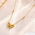 thumbnail image 5 of Initial Necklace for Women Layered Bow and Heart Necklace Non Tarnish Letter Necklace A-Z Trendy Gold Plated Necklace Cute Dainty Charm Jewelry, 5 of 10