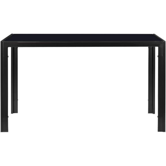 Xukmct Rectangle Dining Table for 4-6 People, Tempered Glass Tabletop Dining Table for Living Room, Kitchen, Dining Room, Black