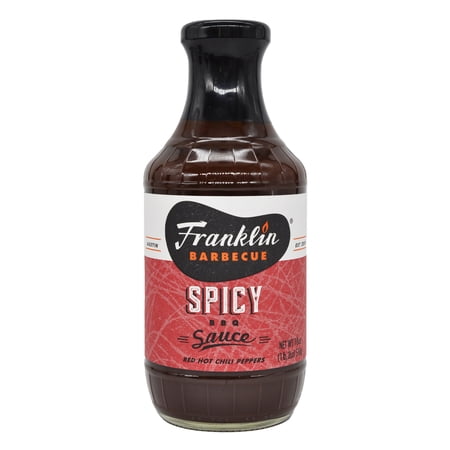 Franklin Barbecue Spicy BBQ Sauce  Gluten Free  No High Fructose Corn Syrup  18 oz Bottle