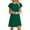 Green Short Sleeve Round-Neck Dress for Women, variant on SMihono Fashion Womens Slip Dress A-line Dress Crew Neck Boho Dresses Knee-Length Pleating Mini Cute Pocket Holiday Vacation Beach Short Sleeve Solid Prom Party Dress Trendy 2024 Army Green XL
