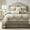 Beige, variant on Lanco Blue Damask Patchwork Queen Size Comforter Set, 7 Piece, Jacquard with Matching Solid Piecework Bedding Set, All Season, Bedskirt, Pillows & Shams