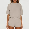 thumbnail image 2 of RMGVDSD 2 Piece Sets For Women Casual Tracksuits Short Sleeve Crewneck Tops And Shorts 2025 Loungewear Outfits Casual Beach Shorts Set, 2 of 5