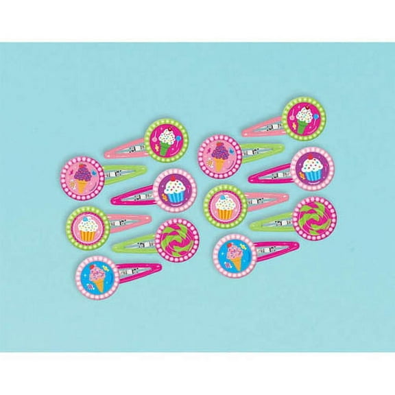Various Sweet Shop Barrettes/Favors, Assorted Colors, 12-Count