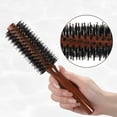 thumbnail image 4 of Unique Bargains Nylon Bristle Round Curling Hair Twill Comb for Hair Drying Styling Brown 10 Row 8.66" M, 4 of 7