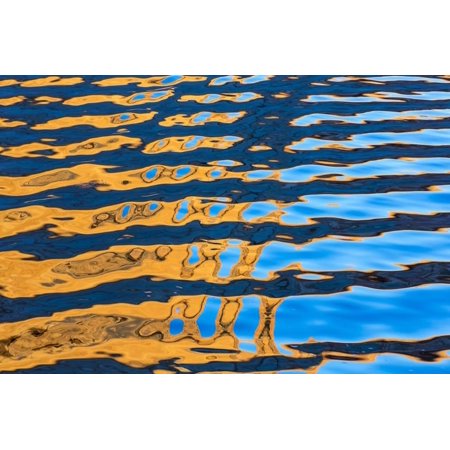 Gold and Blue I Print Wall Art By Kathy Mahan