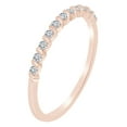 thumbnail image 2 of AFFY Round Shape White Natural Diamond Anniversary Band Ring In 10k Solid Rose Gold (0.16 cttw) Ring Size-9, 2 of 2