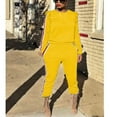 thumbnail image 2 of Akmipoem Women 2 Piece Outfits Sets Striped Ruffle Trackpants Tracksuit Jogging Suits, 2 of 4