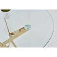 thumbnail image 6 of Bowery Hill  39" Round Glass Dining Table With Gold Chrome Base, 6 of 8