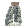 thumbnail image 3 of harmtty Leopard Print Leg Warmers Women Girls Faux Fur Fuzzy Leg Warmers Cozy Furry Boot Covers Shoes Cuff Cover for Parties Street Winter Daily Wear, 3 of 8
