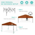 thumbnail image 3 of Best Choice Products 10x10ft Easy Setup Pop Up Canopy w/ 1-Button Setup, Wheeled Case, 4 Weight Bags - Rust, 3 of 10