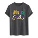 thumbnail image 5 of Casual Summer Tops Carnaval Impreso de Manga Corta Cuello Redondo, Poliéster Ligero para la Fiesta de Verano de Primavera, 5 of 9