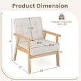 thumbnail image 3 of Gymax Modern Accent Chair Set of 2 Upholstered Armchair w/ Rubber Wood Armrests, 3 of 10