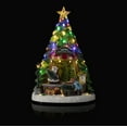 thumbnail image 3 of Alpine Corporation 9" x 13" Light-Up Rotating Christmas Tree Holiday Décor, Green, 3 of 14