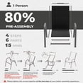 thumbnail image 5 of JUSTLET Patio Dining Chairs Set of 4, Outdoor Stackable Armrest Chairs Space Saving, Black, 5 of 10
