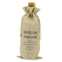 New Job Word Wine Bags Wine Bottle Gift Bags w/ Drawstrings for Weddings Christmas Home Storage Khaki