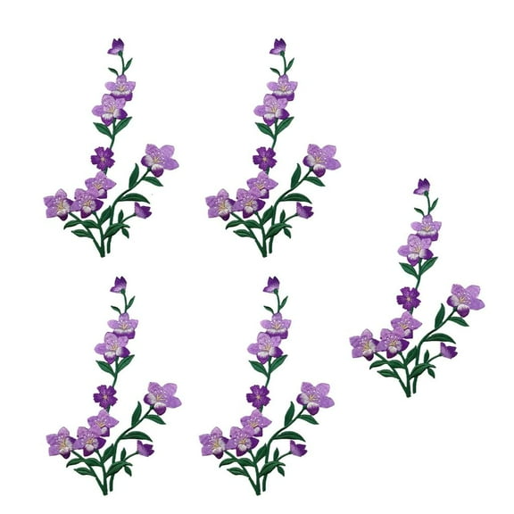 AOOOWER 5Pcs Embroidered Flower Fabric Patches Embroidery Flower Applique Sew/Iron on Patches For Clothing Dress Jeans Jackets
