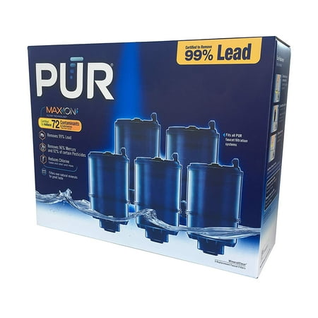 PUR Faucet Mount Replacement Water Filter, Blue, 5 Pack