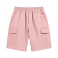 thumbnail image 5 of ITSAME Boys School Uniform Cargo Shorts, Elastic Waist Multi-Pocket Loose Fit Kids Casual Fashion Shorts Pink 4-5T, 5 of 7