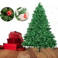 thumbnail image 4 of 7 ft Artificial Hinged Pine Tree Xmas Tree, for Home, Office, Party Decoration, 1000 Branch Tips, Metal Hinges & Folding Base, Green & White, 4 of 6