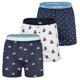 thumbnail image 1 of Happy Shorts Boxers de hombre tejidos, paquete de 3 - Estilo americano, algodón, estampados Hearts/Bear On Stripes/Bus S (Small), 1 of 7